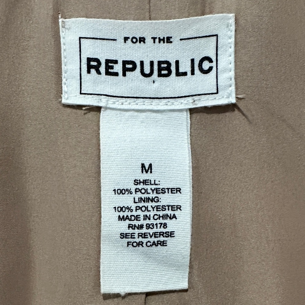 For The Republic Tan Curly Faux Fur Teddy Sherpa Bouclé Cozy Boho Jacket Size M - Picture 14 of 17